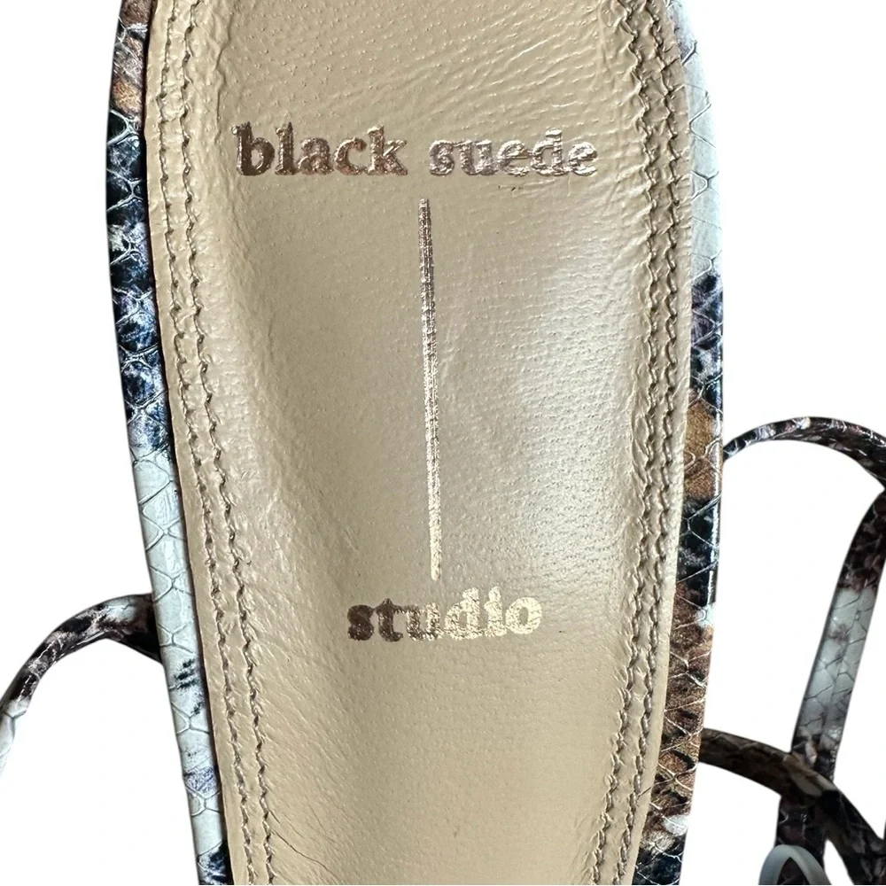 NEW Black Suede Studio Kris Python Sandals | Ankle Strap Heels | EU 37.5 / US 7 - Picture 9 of 13
